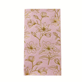 50 Pack Dusty Rose 2-Ply Paper Party Napkins with Gold Magnolia Flowers Print#whtbkgd