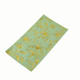 50 Pack Sage Green 2-Ply Paper Party Napkins with Gold Magnolia Flowers Print