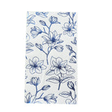 50 Pack White 2-Ply Paper Party Napkins with Blue Magnolia Flowers Print#whtbkgd