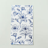 50 Pack White 2-Ply Paper Party Napkins with Blue Magnolia Flowers Print