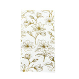 50 Pack White 2-Ply Paper Party Napkins with Gold Magnolia Flowers Print#whtbkgd