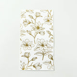 50 Pack White 2-Ply Paper Party Napkins with Gold Magnolia Flowers Print