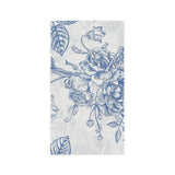 50-Pack Paper Dinner Napkins White with Matte Blue French Toile Floral Pattern 2-Ply#whtbkgd