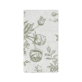 50-Pack Paper Dinner Napkins White with Matte Sage Green French Toile Floral Pattern#whtbkgd