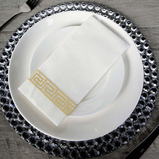 Add a Touch of Elegance with Gold Foil White Dinner Napkins