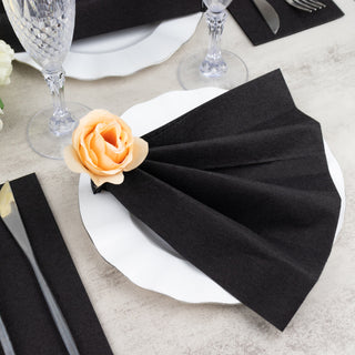 Convenience and Style in Every Bite with Black Soft Linen-Feel Airlaid Paper Dinner Napkins