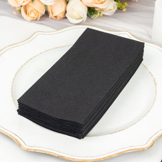 Enhance Your Event with Black Soft Linen-Feel Airlaid Paper Dinner Napkins