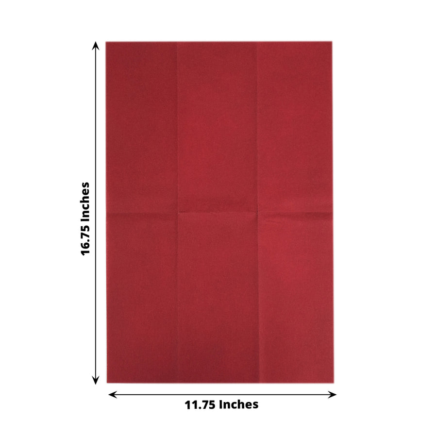 20 Pack | Burgundy Soft Linen-Feel Airlaid Paper Dinner Napkins