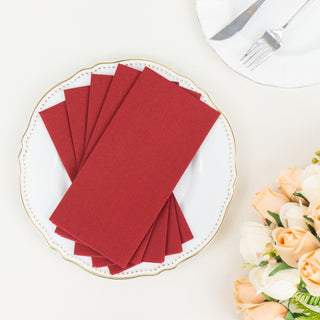 Burgundy Soft Linen-Feel Airlaid Paper Dinner Napkins