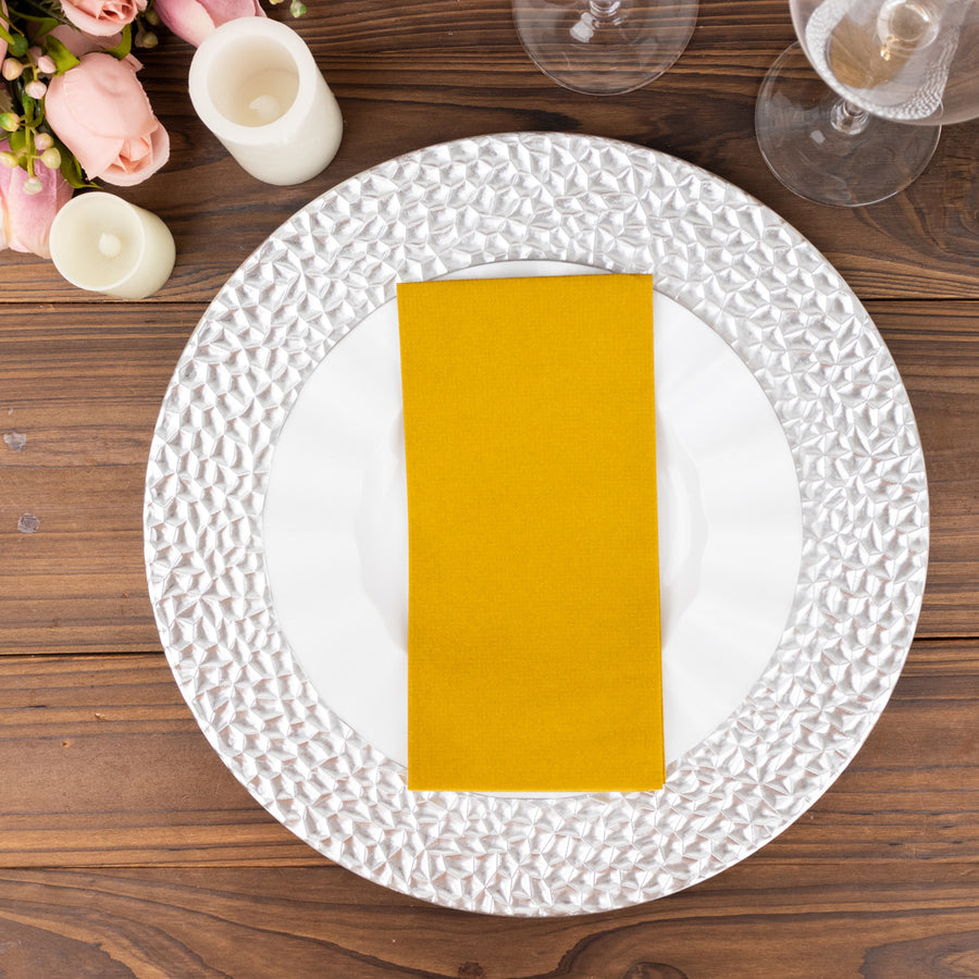20 Pack | Gold Soft Linen-Feel Airlaid Paper Dinner Napkins