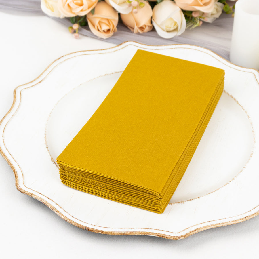 20 Pack | Gold Soft Linen-Feel Airlaid Paper Dinner Napkins
