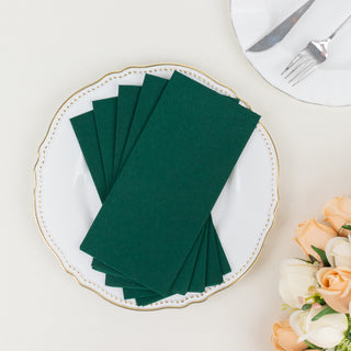 Elevate Your Table Setting with Hunter Emerald Green Soft Linen-Feel Airlaid Paper Dinner Napkins