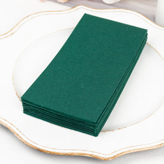 Unleash the Elegance of Hunter Emerald Green Soft Linen-Feel Airlaid Paper Dinner Napkins