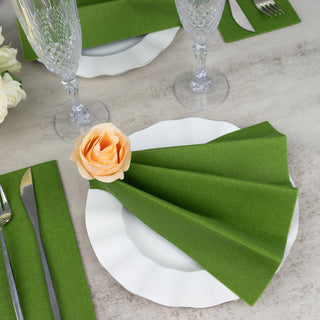 Olive Green Soft Linen-Feel Airlaid Paper Dinner Napkins - The Perfect Blend of Luxury and Convenience