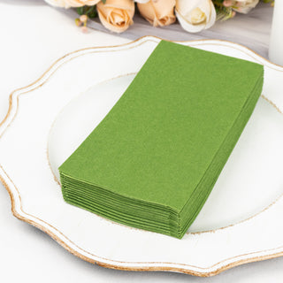 Create Unforgettable Dining Moments with Olive Green Soft Linen-Feel Airlaid Paper Dinner Napkins