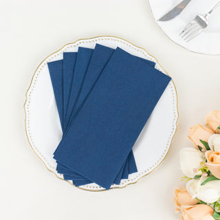 Navy Blue Soft Linen-Feel Airlaid Paper Dinner Napkins