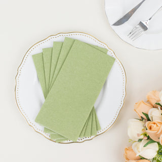 Sage Green Soft Linen-Feel Airlaid Paper Dinner Napkins
