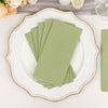 20 Pack | Sage Green Soft Linen-Feel Airlaid Paper Dinner Napkins
