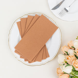 Terracotta (Rust) Soft Linen-Feel Airlaid Paper Dinner Napkins