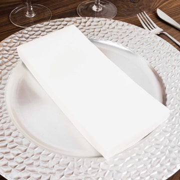 20 Pack White Soft Linen-Feel Airlaid Paper Dinner Napkins, Highly Absorbent Disposable Party Napkins