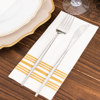 White Gold Soft Linen-Feel Paper Napkins: Elevate Your Dining Experience