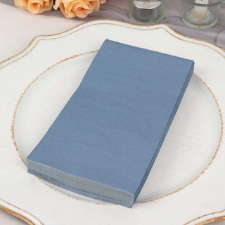 Dusty Blue Disposable Party Napkins for Elegant Table Settings