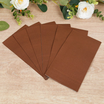 50-Pack Paper Napkins Cinnamon Brown - Soft Disposable 2-Ply Dinner Napkins for Weddings