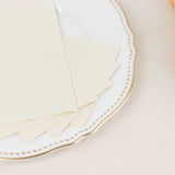 50 Pack 2 Ply Soft Ivory Disposable Party Napkins, Wedding Reception Dinner Paper Napkins