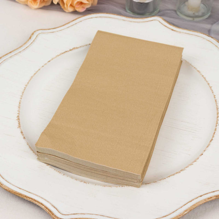 50 Pack 2 Ply Soft Natural Disposable Party Napkins, Wedding Reception Dinner Paper Napkins