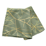 5 Pack Dusty Sage Green Polyester Cloth Dinner Napkins with Gold Foil Tree Branch Pattern