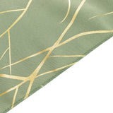 5 Pack Dusty Sage Green Polyester Cloth Dinner Napkins with Gold Foil Tree Branch Pattern