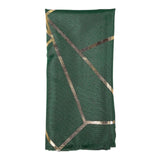 5 Pack | Modern Hunter Green & Geometric Gold Cloth Dinner Napkins, Emerald | 20x20Inch