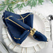 5 Pack | Modern Navy Blue & Geometric Gold Cloth Dinner Napkins | 20x20Inch