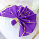 5 Pack | Purple With Geometric Gold Foil Cloth Polyester Dinner Napkins | 20x20inch
