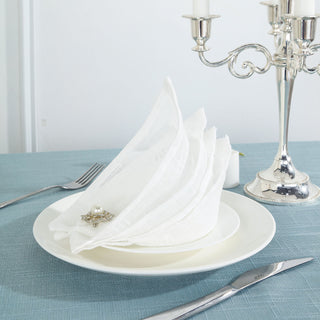 White Slubby Textured Cloth Dinner Napkins - The Perfect Addition to Your Table