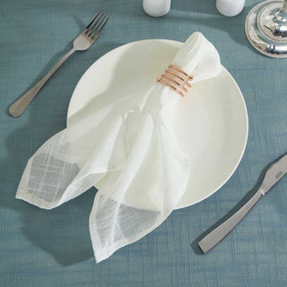 White Slubby Textured Cloth Dinner Napkins - Add Elegance to Your Table