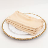 5 Pack Beige Lamour Satin Napkins - 20x20inch