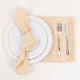 Lamour Satin Napkins - Beige, 20"x20", 5 Pack