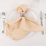 5 Pack Beige Lamour Satin Napkins - 20x20inch