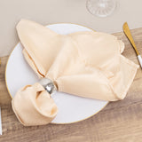 5 Pack Beige Lamour Satin Napkins - 20x20inch