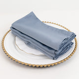 5 Pack Dusty Blue Lamour Satin Napkins - 20x20inch