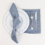 Lamour Satin Napkins - Dusty Blue, 20"x20", 5 Pack