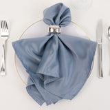 5 Pack Dusty Blue Lamour Satin Napkins - 20x20inch