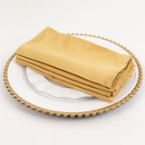 5 Pack Champagne Lamour Satin Napkins - 20x20inch