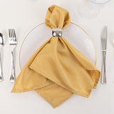 5 Pack Champagne Lamour Satin Napkins - 20x20inch