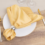 5 Pack Champagne Lamour Satin Napkins - 20x20inch