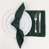 Lamour Satin Napkins - Hunter Emerald Green, 20"x20", 5 Pack