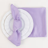 Lamour Satin Napkins - Lavender Lilac, 20"x20", 5 Pack