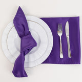 Lamour Satin Napkins - Purple, 20"x20", 5 Pack