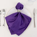 5 Pack Purple Lamour Satin Napkins - 20x20inch